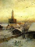 Alexei Savrasov Sukharev Tower china oil painting artist